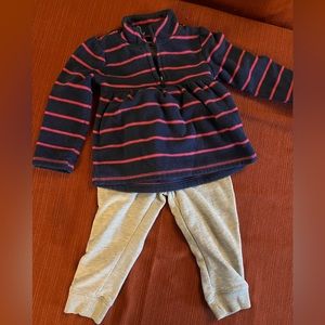 Cozy girls 2T sweat pant and fleece pull over outfit